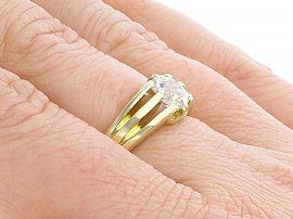 Antique Unisex Gold Solitaire Wearing Hand