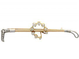 1.02ct Diamond and 12ct Yellow Gold  Brooch - Antique Circa 1910