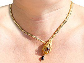 Victorian Gold Snake Necklace
