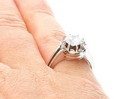 Wearing Gold Diamond Solitaire Ring