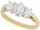 1.18ct Diamond and 18ct Yellow Gold Trilogy Ring - Vintage Circa 1990