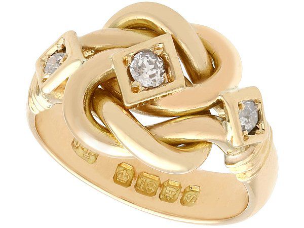 Gold Love Knot Diamond Ring