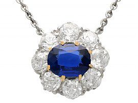 Sapphire Cluster Pendant Necklace