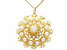 Seed Pearl and 1.16ct Diamond, 15ct Yellow Gold Pendant / Brooch - Antique Circa 1900
