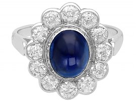 Antique Blue Sapphire Cabochon Ring