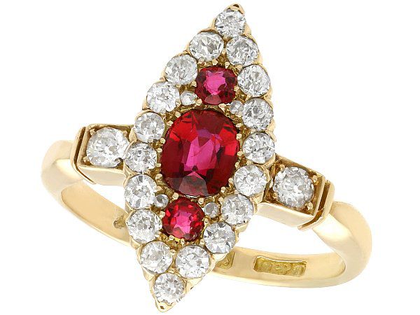 Siam Ruby Ring with Diamonds