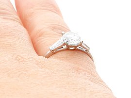 Wearing Round Brilliant Cut Diamond Ring