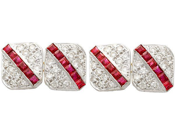 Vintage Ruby and Diamond Cufflinks