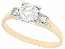 0.65 ct Diamond and 14 ct Yellow Gold Solitaire Ring - Vintage Circa 1940