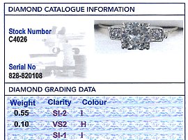 Vintage Engagement Ring UK grading card