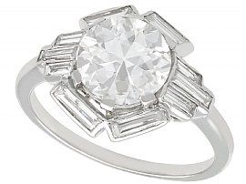 3.26 ct Diamond and Platinum Cocktail Ring - Art Deco - Antique Circa 1935