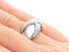 1980s Unisex Diamond Ring on a hand