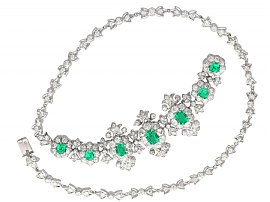 Statement Emerald Necklace with Diamonds 