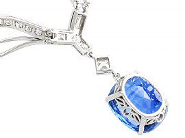 Ceylon Blue Sapphire Necklace with Diamonds
