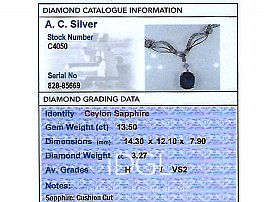 Ceylon Blue Sapphire Necklace with Diamonds