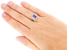 Wearing Image for 1920s Amethyst and Diamond Ring