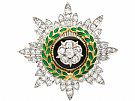1.02ct Diamond and Enamel,  14ct Yellow Gold Sweetheart Brooch - Antique Circa 1920