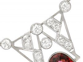Art Deco Garnet and Diamond Pendant Necklace
