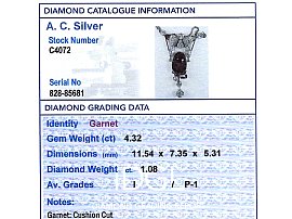 Garnet diamond pendant grading