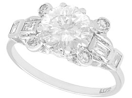 2.37ct Diamond and  Platinum Dress Ring - Art Deco - Vintage Circa 1940