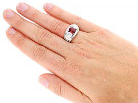 Wearing Certified Ruby Ring with Diamonds 