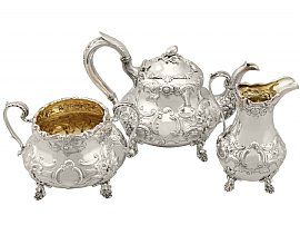 Sterling Silver Three Piece Tea Service - Antique Victorian (1847)