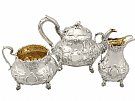 Sterling Silver Three Piece Tea Service - Antique Victorian (1847)