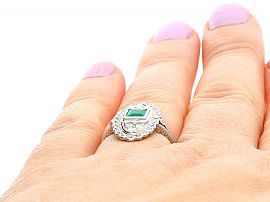 Emerald and Diamond Dress Ring Platinum