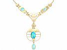 2.62 ct Opal and 15 ct Yellow Gold Necklace by Murrle Bennet & Co - Art Nouveau - Antique Circa 1900