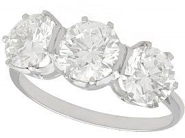 3.53 ct Diamond and Platinum Trilogy Ring - Vintage Circa 1950