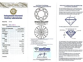 Round Brilliant Cut Three Stone Engagement Ring Certificate 