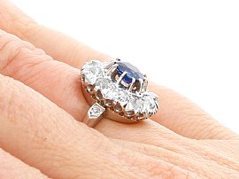 Antique Basaltic Sapphire Ring on Finger