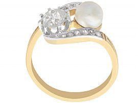 Certified Pearl and Diamond Ring