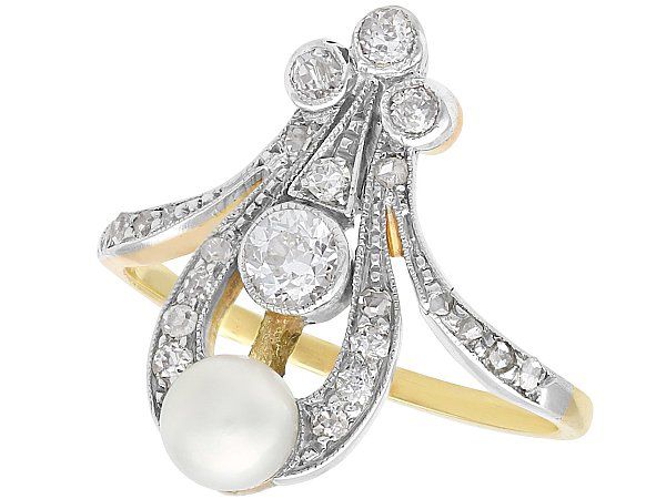 Art Nouveau Pearl Dress Ring