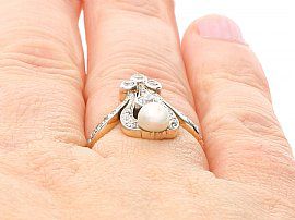 Art Nouveau Pearl Dress Ring