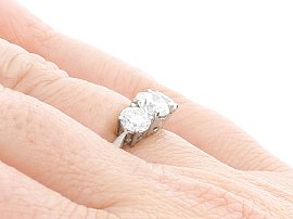 1.66 Carat Diamond Trilogy Ring Wearing
