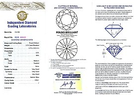 1.66 Carat Diamond Trilogy Ring Certificate