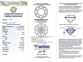 1.66 Carat Diamond Trilogy Ring Certificate