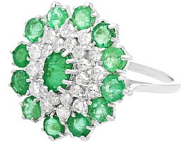 Large Emerald and Diamond Cocktail Ring 