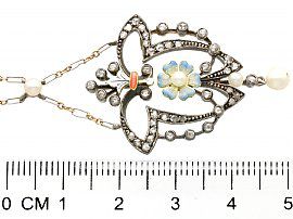 Antique Pearl and Enamel Pendant 