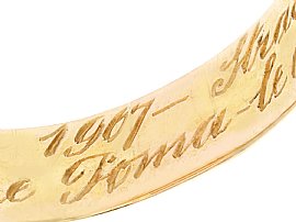 Edwardian Snake Ring in Gold Engraving