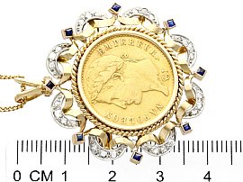 French Coin Pendant Necklace