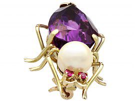 Amethyst Insect Brooch