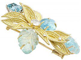 Floral Aquamarine Brooch