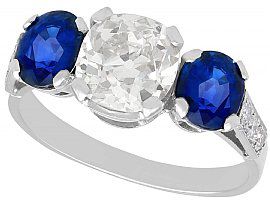 Sapphire and Diamond Trilogy Ring 