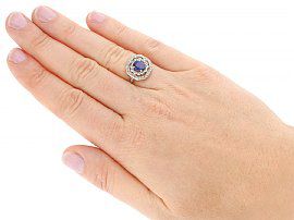 wearing edwardian sapphire ring