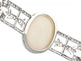 Antique opal and diamond bracelet back of