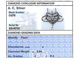 Antique Pearl and Diamond Pendant grading card