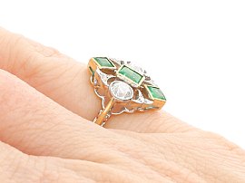 Antique Emerald Dress Ring Wearing