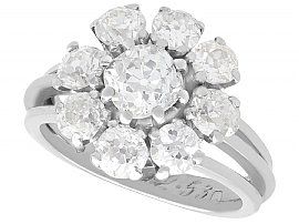 3.05 ct Diamond and Palladium Cluster Ring - Antique and Vintage